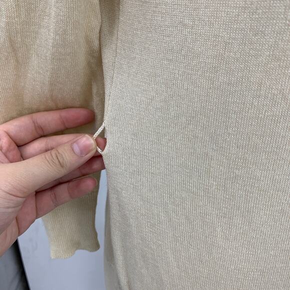 Massimo Dutti Cardigan Womens M Medium Cream Fine Knit Button Sweater Tank 2 Pc - Picture 7 of 16